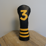 HEADCOVER - THREES - Genuine Leather Golf Headcover