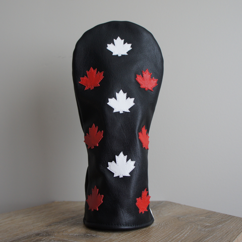 HEADCOVER - Maple Leafs R+W - Genuine Leather Golf Headcover