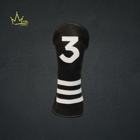 HEADCOVER - THREES - Genuine Leather Golf Headcover